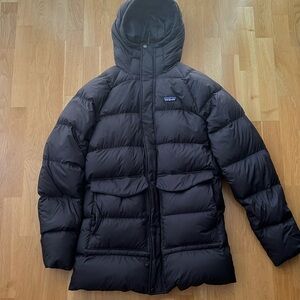 Like-New Mens Silent Down Parka Ink Black Size M